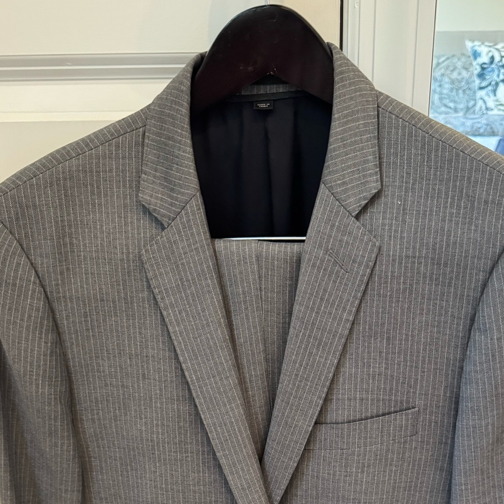 J. Crew Gray Pinstripe Suit Jacket
